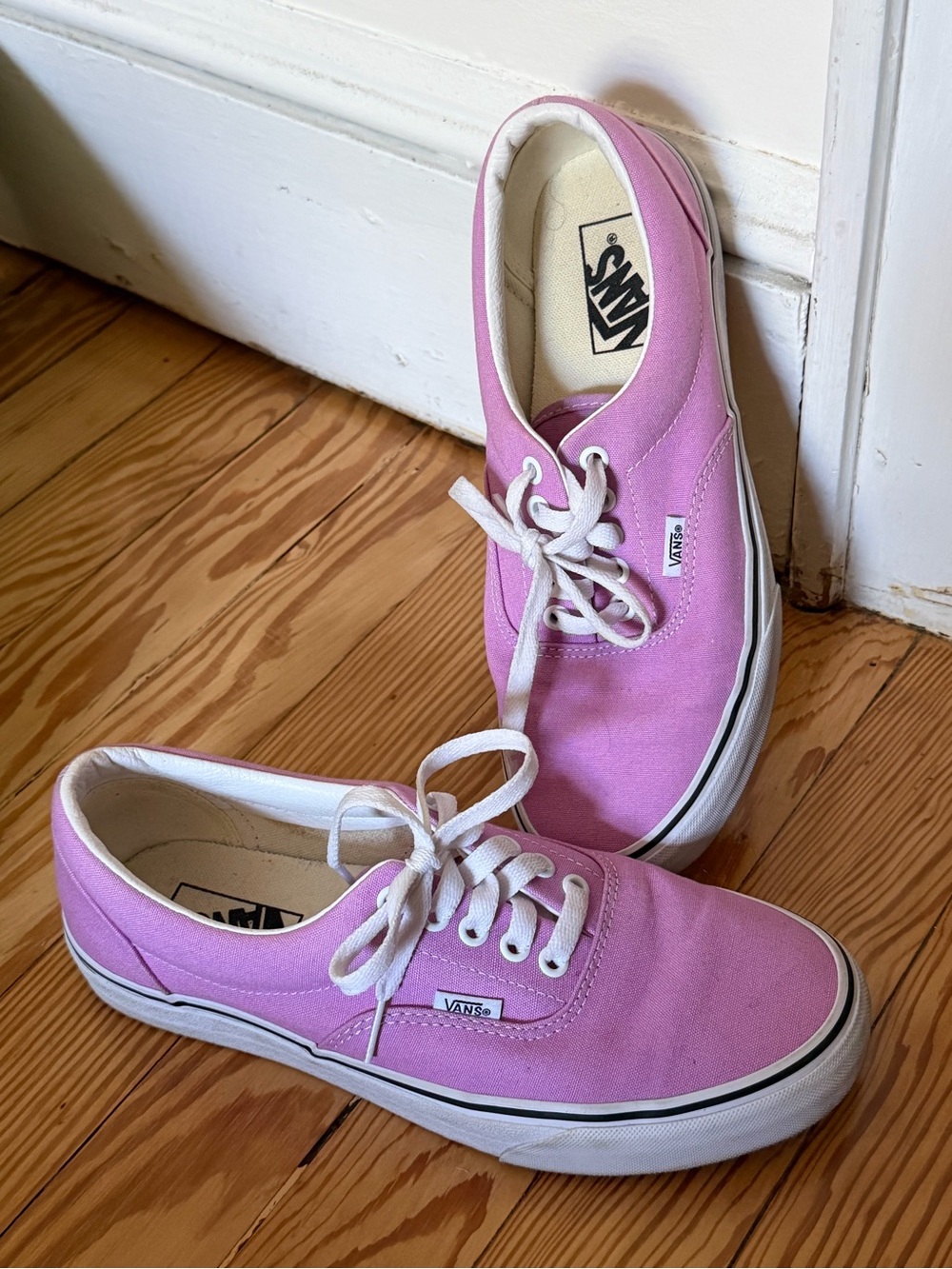 Vans Pink Canvas Low-Top Lace-Up Sneakers